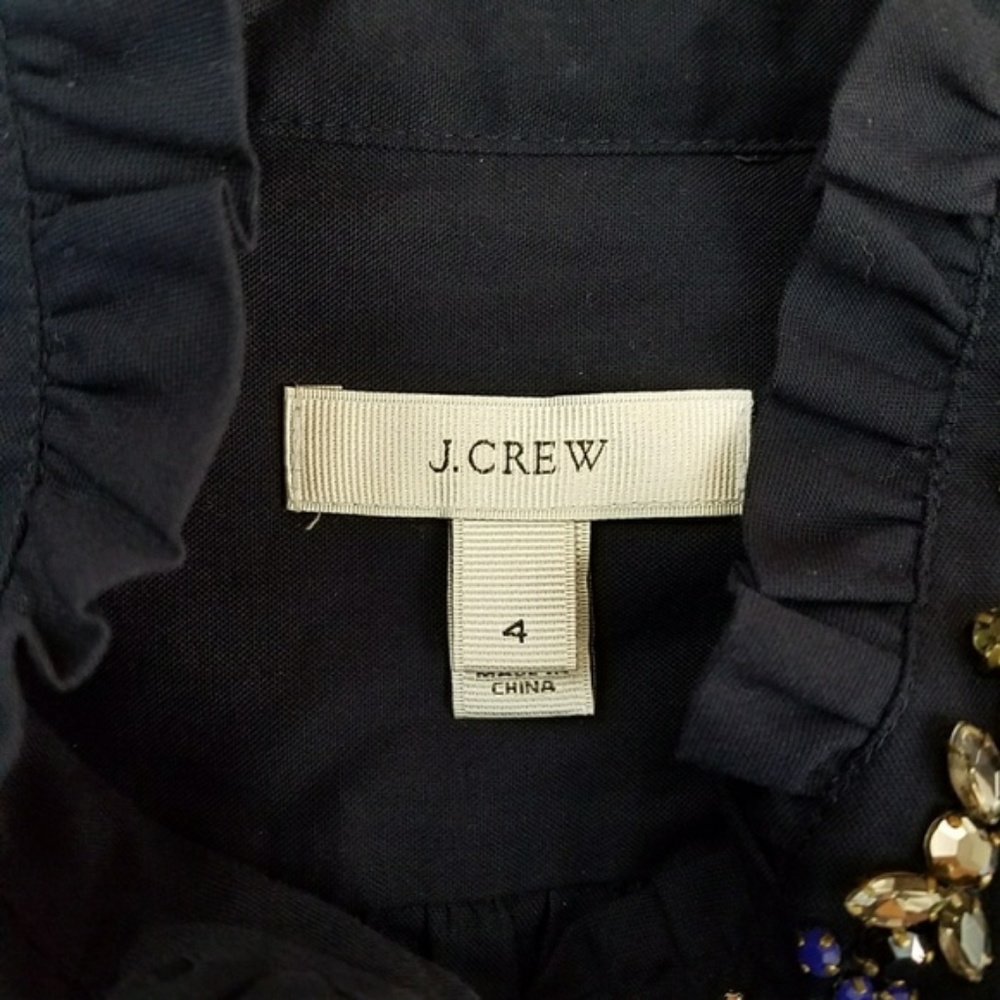 J. Crew Rhinestone Ruffled Top - Picture 4 of 4